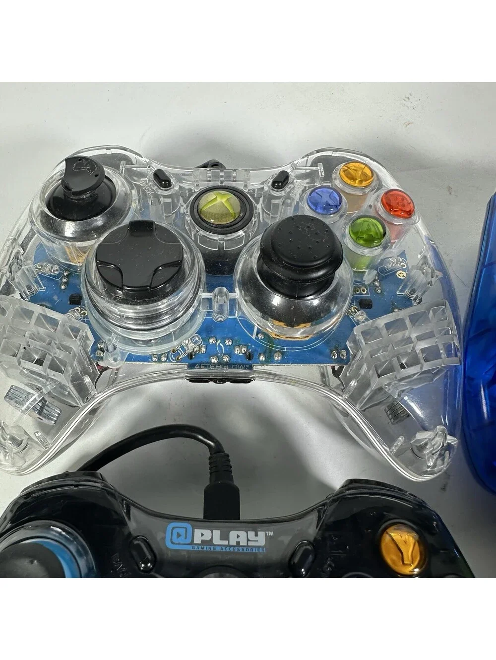 Lot of 4 Wired Video Game Controllers Xbox 360 One Afterglow Rock Candy PowerA